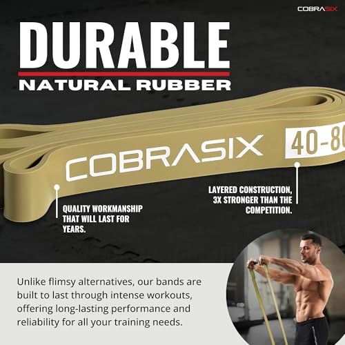 COBRASIX 6-Piece Resistance Band Set with Handles & Door Anchor for Full-Body Workout