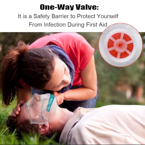 6pcs CPR Face Shield Masks with Keychain - Red Emergency Kit