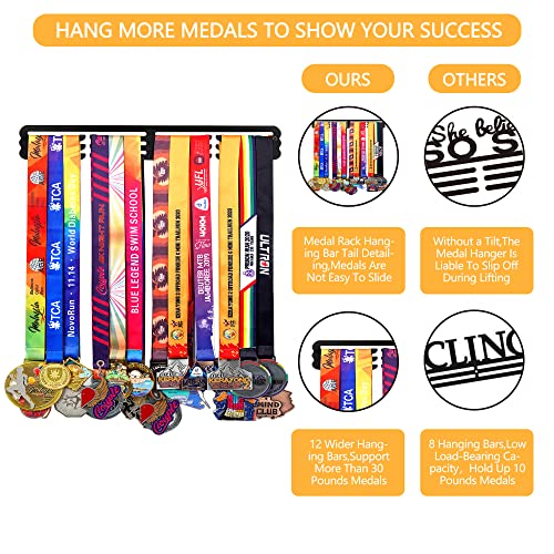 Personalized Medal Display Hanger for 60 Medals - Wall Mount Award Rack