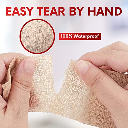 HEALQU Self Adhesive Bandage Wrap - 12 Rolls 2in x 5yd Cohesive Tape