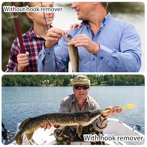 Fishing Hook Remover Tool - Lightweight Plastic, Yellow, 7.09 x 0.87"