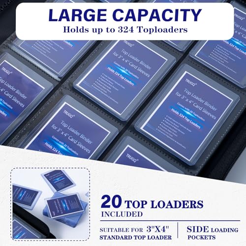 Toploader Card Binder Holds 324 Cards - Waterproof PU Leather