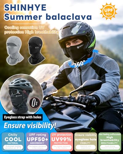 Ice Silk Cooling Balaclava Face Mask for Cycling & Motorcycling - Black