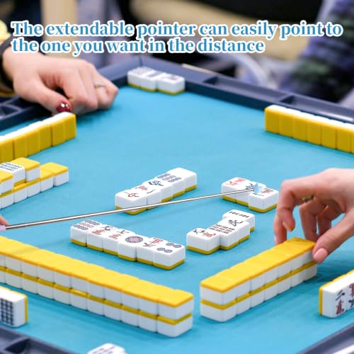 Mahjong Tile Grabbers - 4 Pcs Scalable Sticks for Game Enthusiasts - Blue, Green, Pink, Yellow