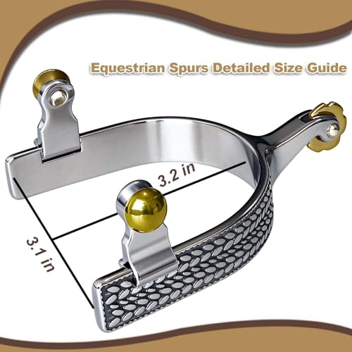 Professional Horse Spurs with Leather Straps - Safe Roller Control for Equestrian Training