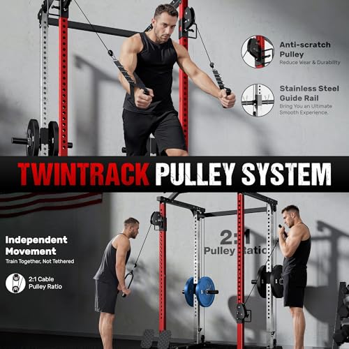 2000LBS Power Cage with Cable Crossover - Red DP01