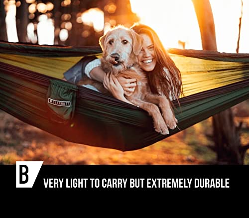 Bear Butt Double Camping Hammock - Maroon & Charcoal Portable 2-Person Hammock for Backpacking & Outdoor Travel