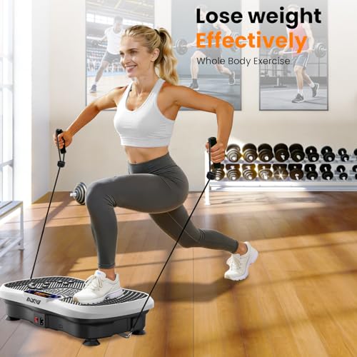 Vibration Plate Fitness Machine - 200W Bluetooth Oscillating Shake Plate - SLIM White