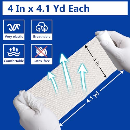 YesBes 24 Pack Gauze Rolls, 4 in x 4.1 Yards, Premium Wrap Roll for
