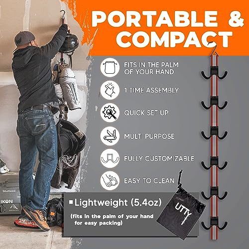 UTTY Portable Hockey Gear Drying Rack - Vertical Over-the-Door Organizer