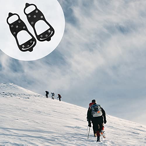 Ice Cleats for Shoes & Boots - Durable Crampons with 8 Steel Studs, Large (Women 10-11.5 / Men 8.5-10)