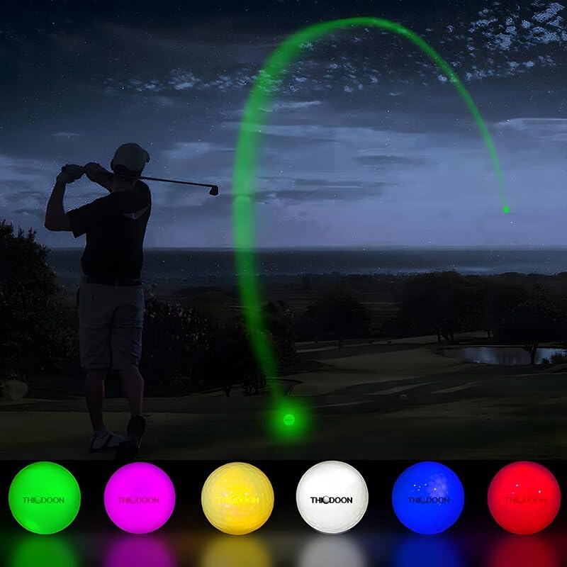 Glow in The Dark Golf Balls 3 Pack - Light Up LED Night Golf Set for Men Kids Women