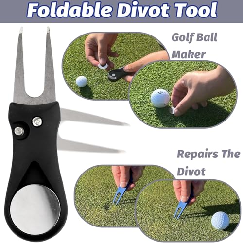 11-Piece Golf Accessories Kit with Bag, Tees & Brush - Black
