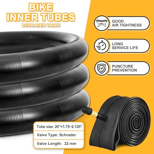 WHEELO 26x1.95 Folding Mountain Bike Tires Set with Tubes - Compatible with 26-Inch MTB
