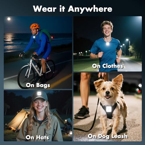 Rechargeable Running Lights 2 Pack - Clip-On, 4 Modes, High Brightness, Water-Resistant for Night Jogging & Outdoor Safety