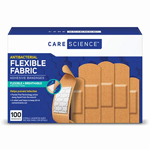 Fabric Adhesive Bandages - 100 Count Assorted Sizes - Flexible & Breathable