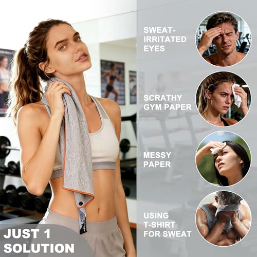 SAN QUIK Forest Color Microfiber Gym Towels 8 Pack Quick Dry Sweat Absorbing Sports Towels