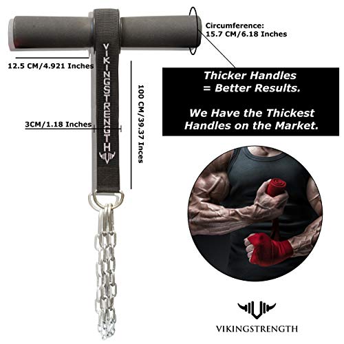 Forearm Strength Roller with Thick Handles - VikingStrength Wrist Roller for Grip Training