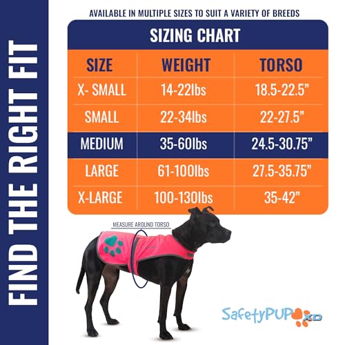 Reflective Dog Vest - Hi-Visibility Medium Safety Gear - Pink