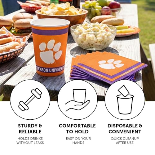 Clemson University Tigers Paper Cups - 20 Pack, 9 oz