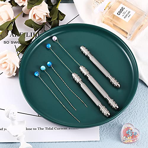 Double Ended Pin Vise DIY Hand Drill Pin Vise Resin Drill Wire Twisting Tools with Copper Collet Copper Jewelry Making Tools for DIY Hairpin Keychain Bracelets Necklace