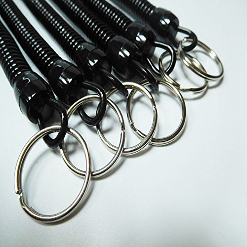Retractable Coil Keychain Holder with Carabiner - Pack of 6