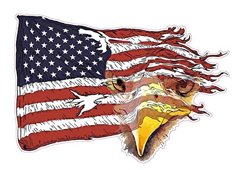 American Bald Eagle Flag Stickers - 2-Inch Patriotic Hard Hat Decals (3 Pack)