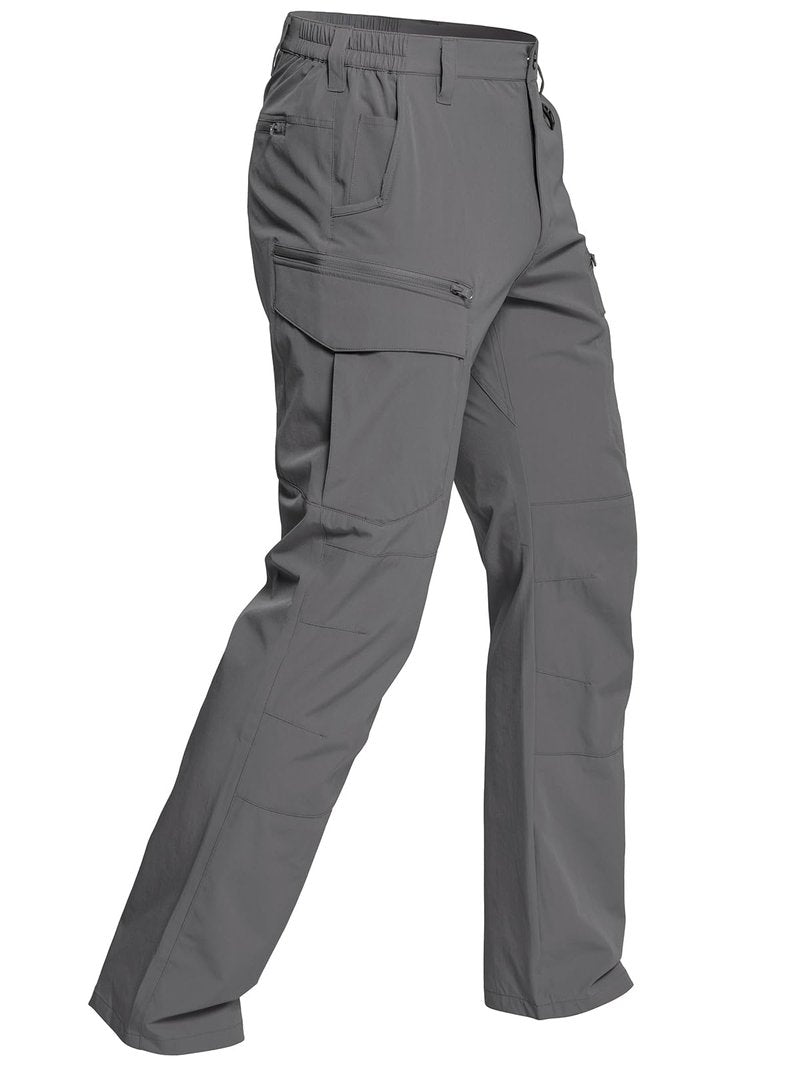 CARWORNIC Men's Lightweight Tactical Hiking Pants Water-Resistant Flex EDC Cargo Pants Stretch Quick Dry Work Pants Multi-Pocket Travel Safari Outdoor Fishing Trousers