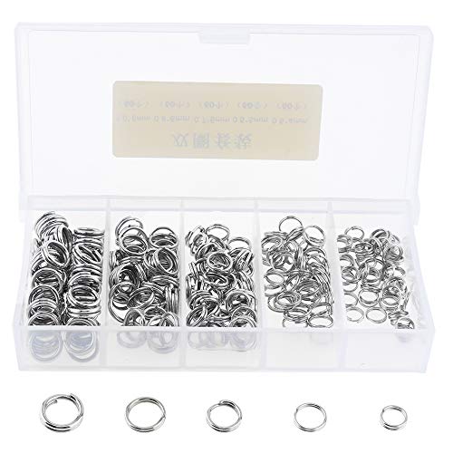 250pcs Stainless Steel Fishing Split Rings - Multiple Sizes