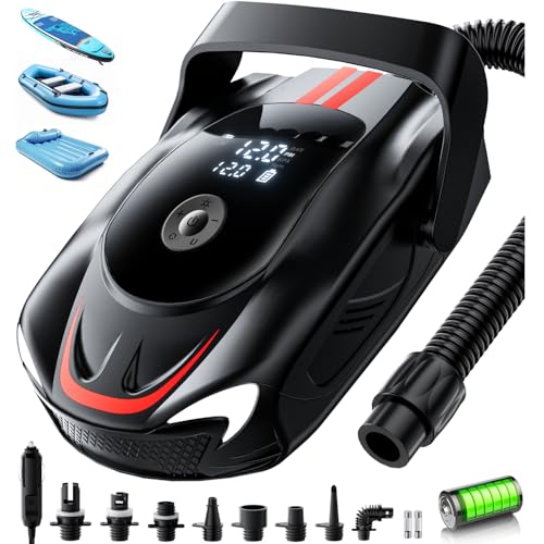 Rechargeable Electric Paddle Board Pump - 22PSI, Red
