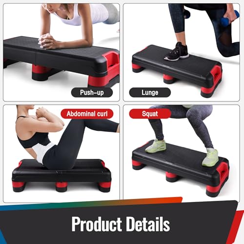 33.5" Foldable Aerobic Step Platform - Height Adjustable for Home Gym