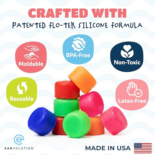 Putty Buddies Ear Evolution Floating Moldable Earplugs - Hot Pink, 3 Pack