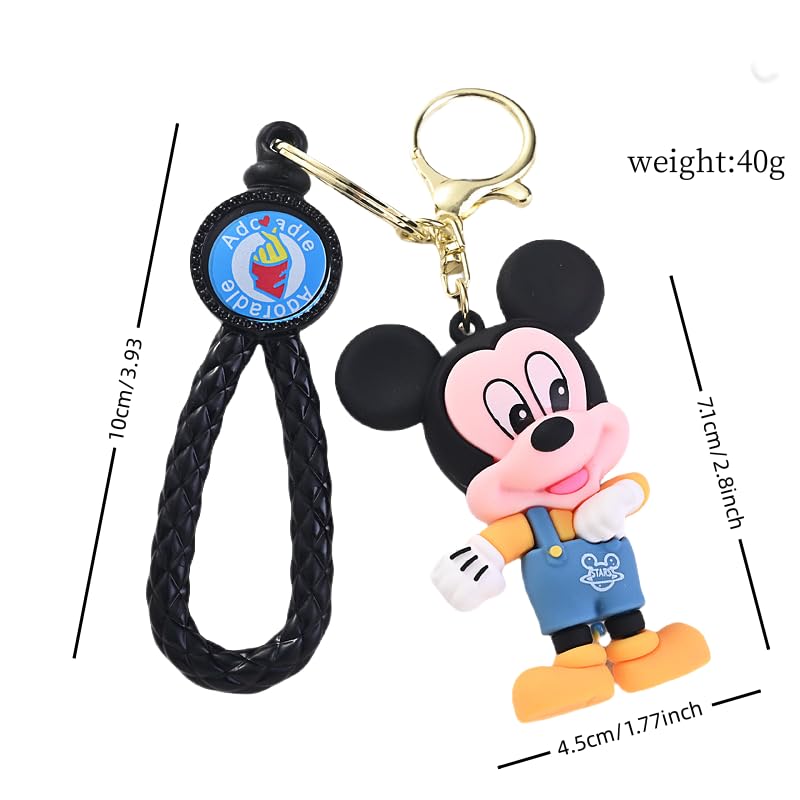 TREANY 4pc Minnie/Mickey Cartoon Keychains Set - Cute Backpack & Car Charm Accessories