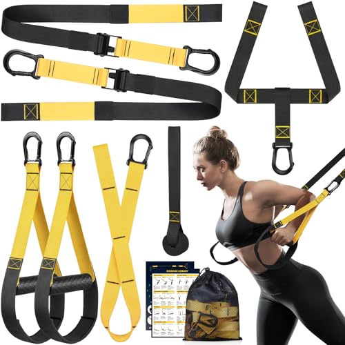 Suspension Training Kit for Home & Travel Fitness with Handles & Door Anchor