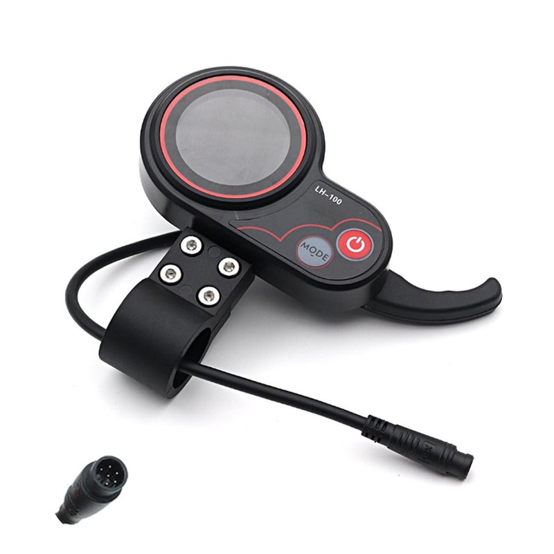Wokyo LH-100 Electric Scooter LCD Display Throttle with Thumb Control, 6 Pin Communication Instrument, Electric Scooter Thumb Throttle with 2 in 1 Speedometer Manual Control Panel