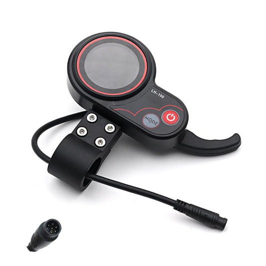 Wokyo LH-100 Electric Scooter LCD Display Throttle with Thumb Control, 6 Pin Communication Instrument, Electric Scooter Thumb Throttle with 2 in 1 Speedometer Manual Control Panel