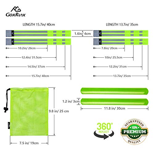 Adjustable Reflective Bands for Night Running - 6 Pack