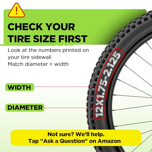 12" x 1.75/2.125 Bike Tube - Extra-Thick, 2 Pack