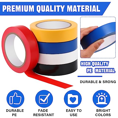 Floor Marking Tape 1 Inch x 60 Yards - 5 Rolls for Courts & Social Distancing
