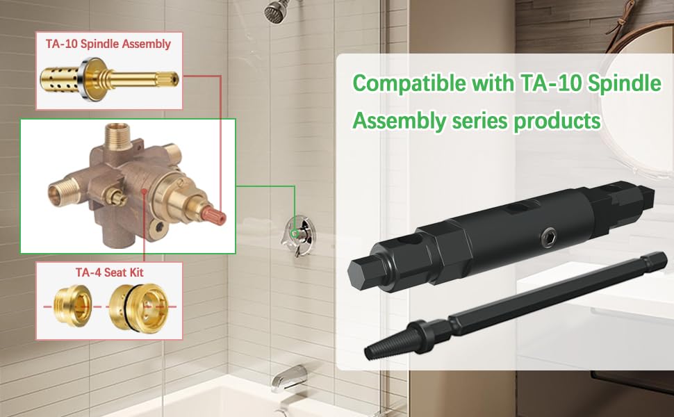Upgraded Extractor Tool for Symmons Temptrol Valves, Set Includes Extractors Classic & Evolve,Diverter,Drill,Manual&Power Wrench Removal Rebuild Shower Set Kit,Tool Removes Hot Cold Seats,Alloy Steel