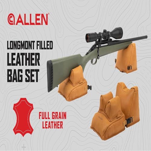 Allen Company Longmont Leather Filled Front & Rear Shooting Rest Combo, Light Brown