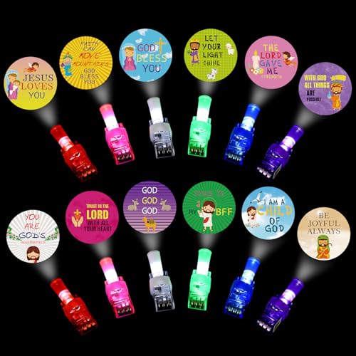 Tuanse Christian Bible Finger Lights 12 Pcs Halloween Party Favors for Kids - Bible Style