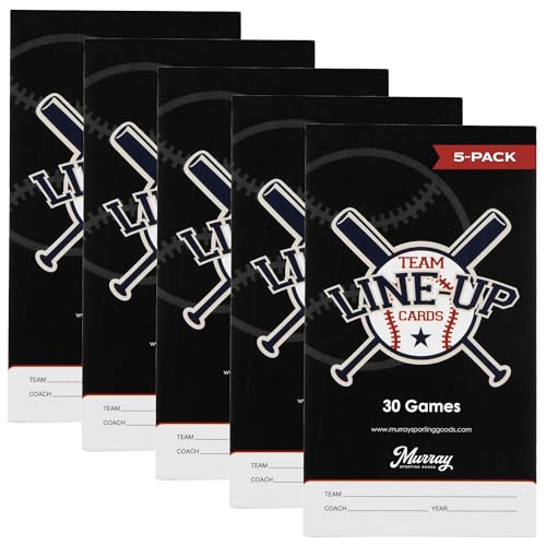 Baseball/Softball Lineup Cards - 30 Games, 16 Player Roster - 4-Part Carbon Copies