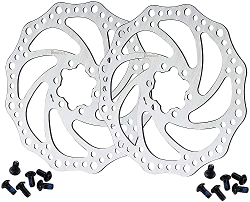 Dymoece 2 Pcs Bike Disc Brake Rotors 160mm Silver for MTB Mountain & Road Bikes