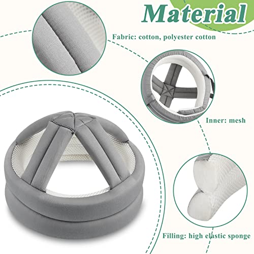 Woanger 2 Pcs Anti Fall Elder Head Safety Helmet for Adults Special Needs Thick Soft Protective Hat Adjustable Seniors Fall Prevention Head Protection Cap Elderly Helmet for Injury Protection (Gray)