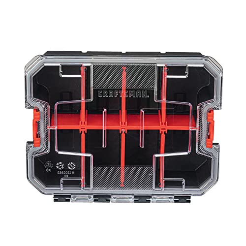 CRAFTSMAN VERSASTACK Storage Organizer, Small Parts Organizer, 8 Compartments, Lid Includes Secure Latch (CMST17827)