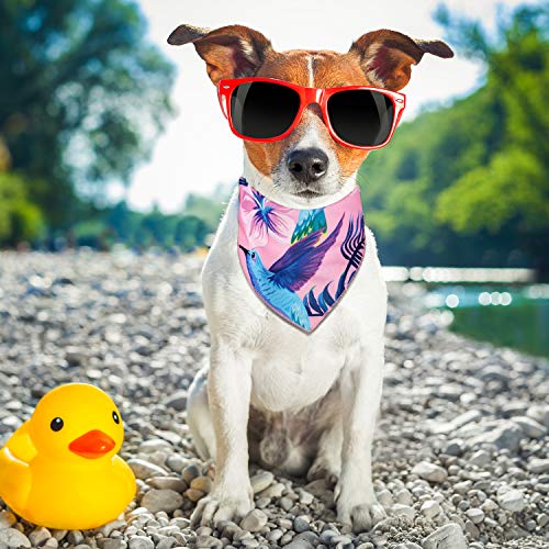 8 Pack Hawaiian Dog Bandanas - Adjustable Triangle Bibs for Summer