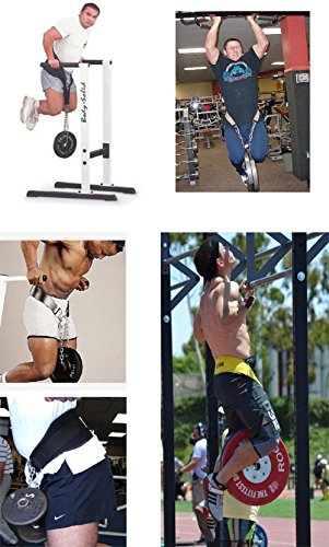 HemeraPhit Pull-Up Belt Weighted Dip Belt with Double D-Ring Chain, 200 lb Capacity