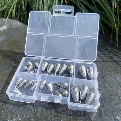 25pcs Bass Casting Sinkers Kit with Built-In Swivel