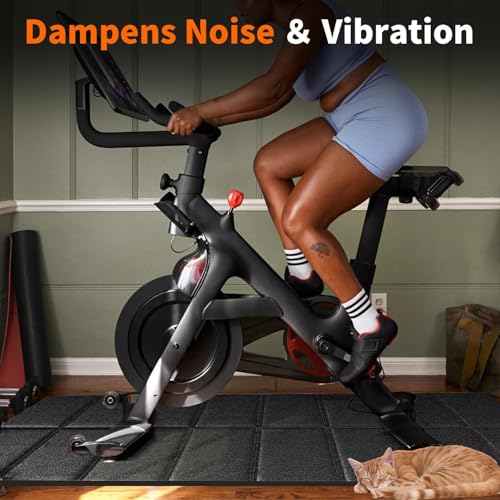 Exercise Bike Mat - 63" x 30" x 4mm Floor Protector for Peloton & Spin Bikes